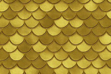 Aufkleber - Golden fish scale pattern with seamless texture, creating luxurious and elegant background. scales are arranged in repetitive, overlapping design, giving sense of depth and richness