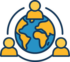 Poster - Global networking icon isolated on background serves as a symbol for website design logos, apps, and more, presented in vector illustration format