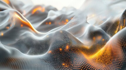 Poster - Abstract Digital Landscape: Glowing Network