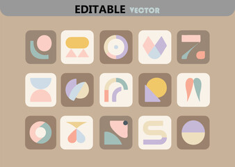 Poster - Abstract Geometric Shapes in Pastel Colors Seamless Pattern Vector Illustration