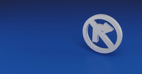 Poster - Isolated realistic white no right turn sign with shadow. Located on the right side of the scene. 3d illustration on transparent background