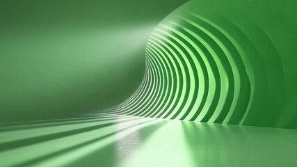 Poster - Green Abstract Tunnel: An eye-level perspective showcases a mesmerizing green tunnel, its layered design and a burst of light creating a captivating and modern visual journey. 