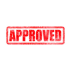 Fototapete - Red stamp with word Approved on white background