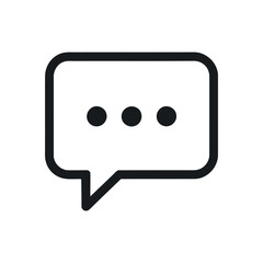 Poster - Black and White Rectangular Chat Bubble with Ellipses Signifying Ongoing Conversation