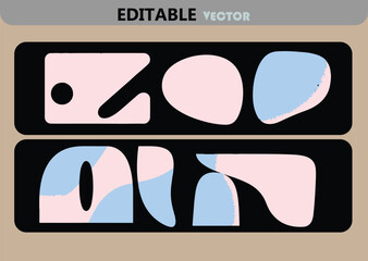 Poster - Abstract shapes in pink and blue color palette