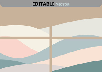 Poster - Abstract pastel wave background design for modern decor