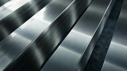 Poster - Shiny metal bars in parallel display sleek, modern design with intricate reflections and textures, embodying industrial elegance and precision craftsmanship.