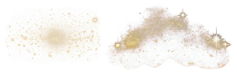 Wall Mural - png glittering cosmic star clusters, element set on transparent background