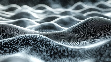 Poster - Abstract Digital Landscape:  Waves of Data and Light