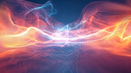 Poster - Abstract Digital Landscape: A Symphony of Light and Color