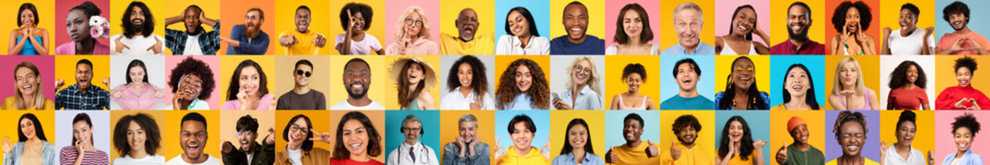 Poster - A colorful collage featuring diverse individuals expressing joy and positivity.