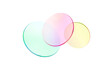 © Doloves - Set 3d glass round shape icon. Transparent circle podium, plate, disk, lens flying. Abstract color crystal element. Pastel gradient platform with glass morphism effect. Vector realistic illustration