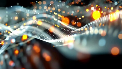 Leinwandbilder - Colorful abstract waves of light and shapes moving in a rhythmic dance, creating a mesmerizing visual experience in stunning 4k resolution