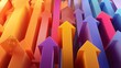 © Kharkovich - Vibrant multicolor arrows pointing upward: symbol of growth and progress