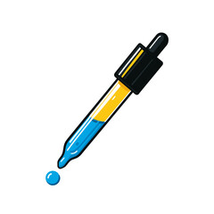 Poster - Colorful cartoon pipette dropper icon perfect for educational and scientific illustrations or projects
