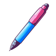 Poster - Colorful cartoon pen icon showcasing simple design and outline in flat style for creative projects and digital designs