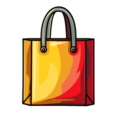 Poster - Shopping bag icon in bright colors showcasing a simple and fun design suitable for graphic use