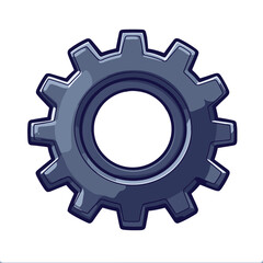 Fototapete - Simple flat cartoon settings icon depicting a gear symbol for adjusting preferences and configurations in applications