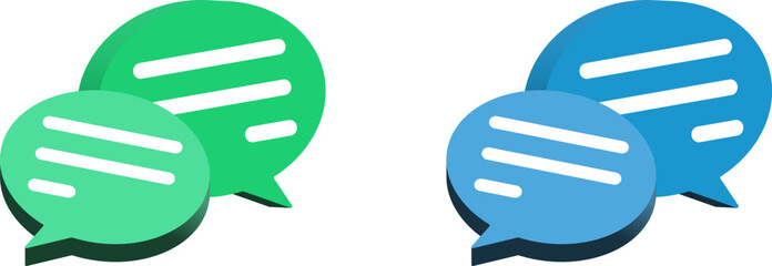 Leinwandbilder - 3d chat icon speech bubble symbol Chat message icons - talk message Bubble chat speech text box icon , social media communication background concept. vector illustration
