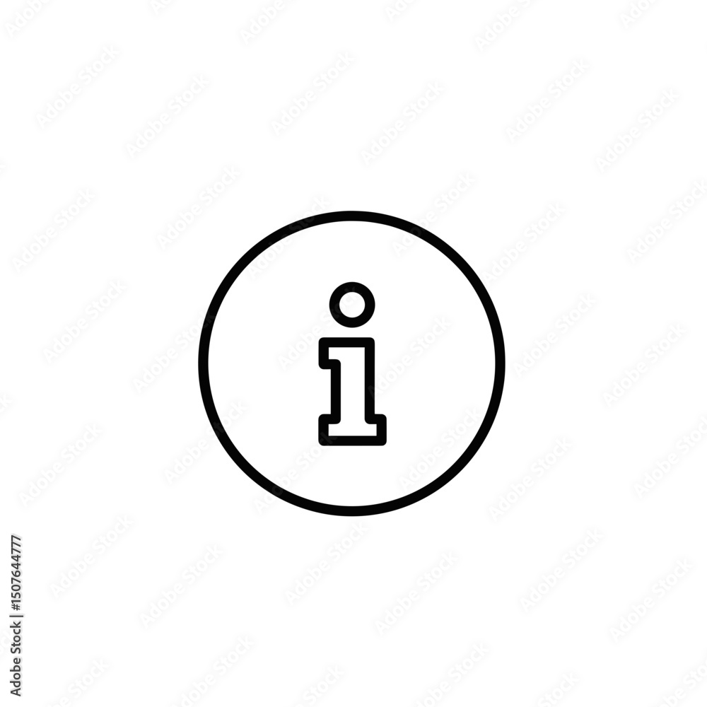 Info Circle Outline Icon for Help and Information Panels