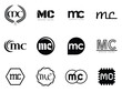 © SolaruS - MC logo company template. Letter m and c logotype. Set different classic serif lettering and modern bold text with design elements. Initial font typography.