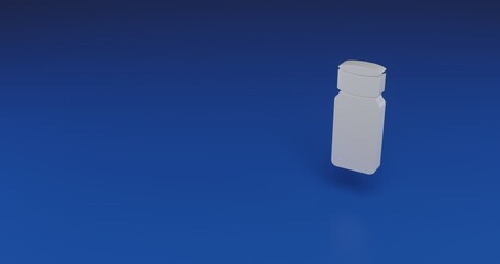 Poster - Isolated realistic white salt shaker symbol with shadow. Located on the right side of the scene. 3d illustration on transparent background