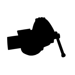 Poster - A large vise symbol in the center. Isolated black symbol. Illustration on transparent background