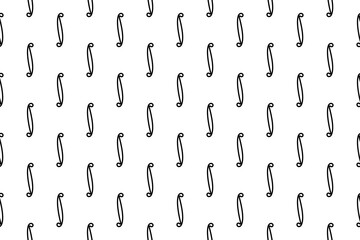 Poster - Seamless pattern completely filled with outlines of integral symbols. Elements are evenly spaced. Illustration on transparent background