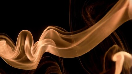 Poster - Abstract brown smoke trails dance and twist against a solid black background, creating mesmerizing patterns.