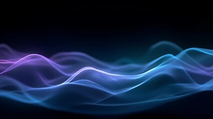 Aufkleber - Abstract Flowing Light Waves - Blue and Purple