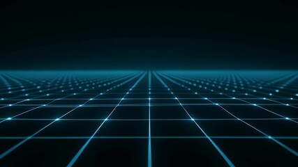 Aufkleber - Blue Grid Perspective: Abstract Data Visualization