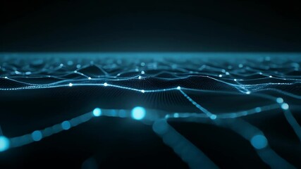 Aufkleber - Abstract Data Network: Blue Nodes and Connections