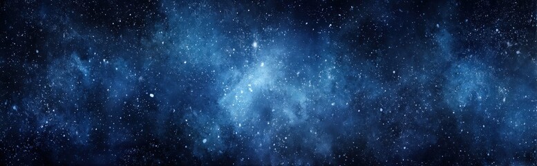 Poster - Dark Blue Space Background with Countless Tiny White Stars Scattered Across