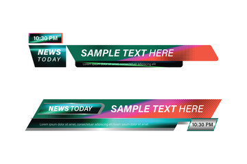 Poster - Colorful news lower third banner template element vector