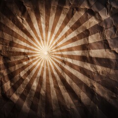 Poster - Vintage Brown Sunburst Textured Paper Abstract Grunge Background