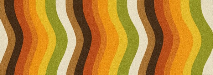 Poster - Colorful Retro Striped Wavy Pattern Background