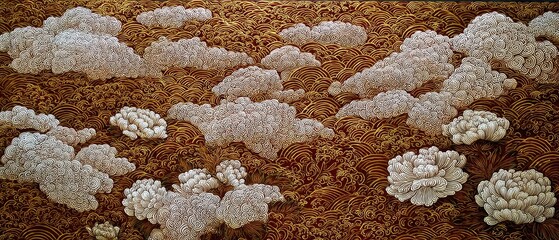 Poster - Abstract Patterned Design In Brown And Gold