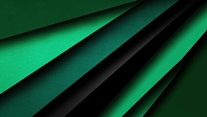 Poster - Abstract Geometric Design With Green And Black Layers