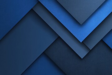 Poster - Abstract Geometric Design With Dark Blue Layers