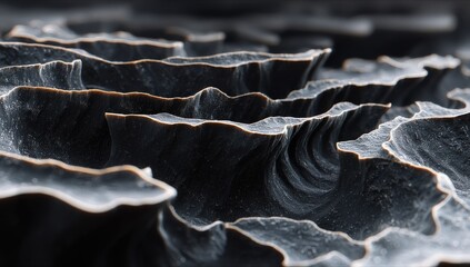 Poster - Abstract Dark Grey Geometric Landscape Texture