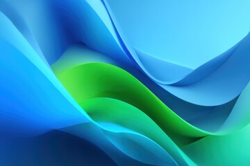 Poster - Abstract Blue And Green Wave Design