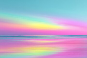 Poster - Pastel Rainbow Sunset Over The Ocean
