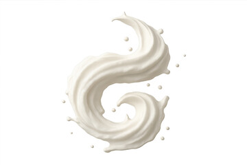 Poster - White milk or yogurt splashing and forming an s shape, isolated on transparent background, ideal for advertising dairy products