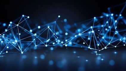 Poster - Abstract Blue Network Design Background
