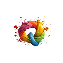 Poster - Visually striking 3D rendered image of a colorful glossy rainbow hued infinity symbol representing the concept of endless love harmony and inclusion