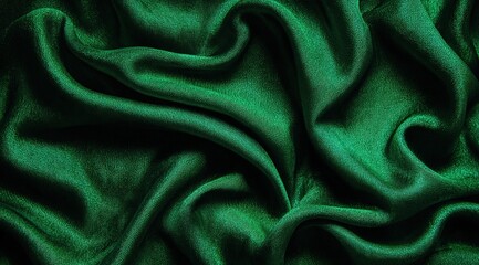 Poster - Emerald Green Fabric Texture Closeup