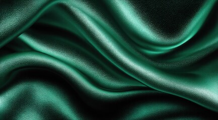 Poster - Emerald Green Fabric Drape Texture