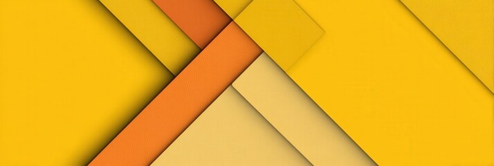 Poster - Abstract Geometric Composition with Overlapping Yellow Orange and Textured