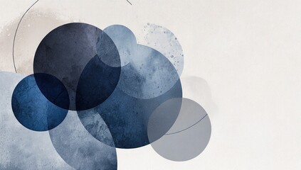 Poster - Abstract Circles Design With Blue Gray Colors