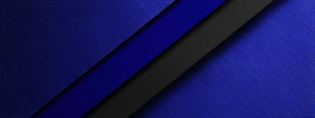 Poster - Abstract Blue And Black Design With Overlapping Geometric Shapes